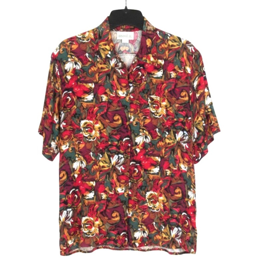 VTG CHRISTIE &JILL Flowy Colorful ABSTRACT FLORAL Button-Up Blouse/Shirt/Top 10